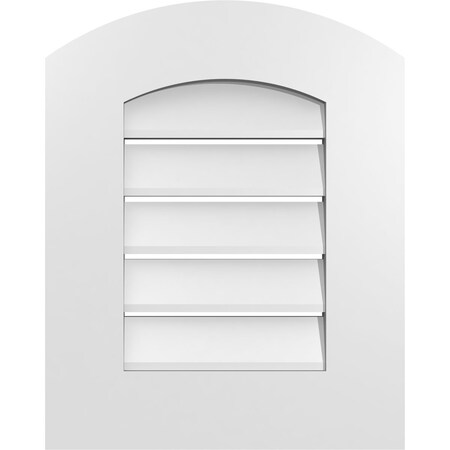 Ekena Millwork Arch Top Surface Mount PVC Gable Vent: Non-Functional, w/ 3-1/2"W x 1"P Standard Frame, 16"W x 18"H GVPAR16X1801SN